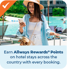 Earn Allways Rewards® Points on hotel stays across the country with every booking.