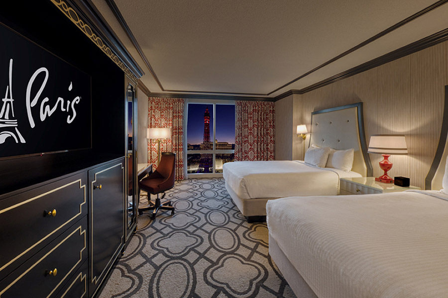 Bordeaux Room with Two Queen Beds and Eiffel View