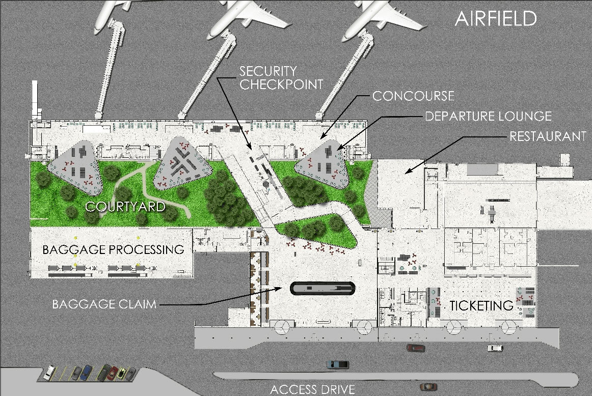 Elmira Corning Regional Airport (ELM) Terminal Map