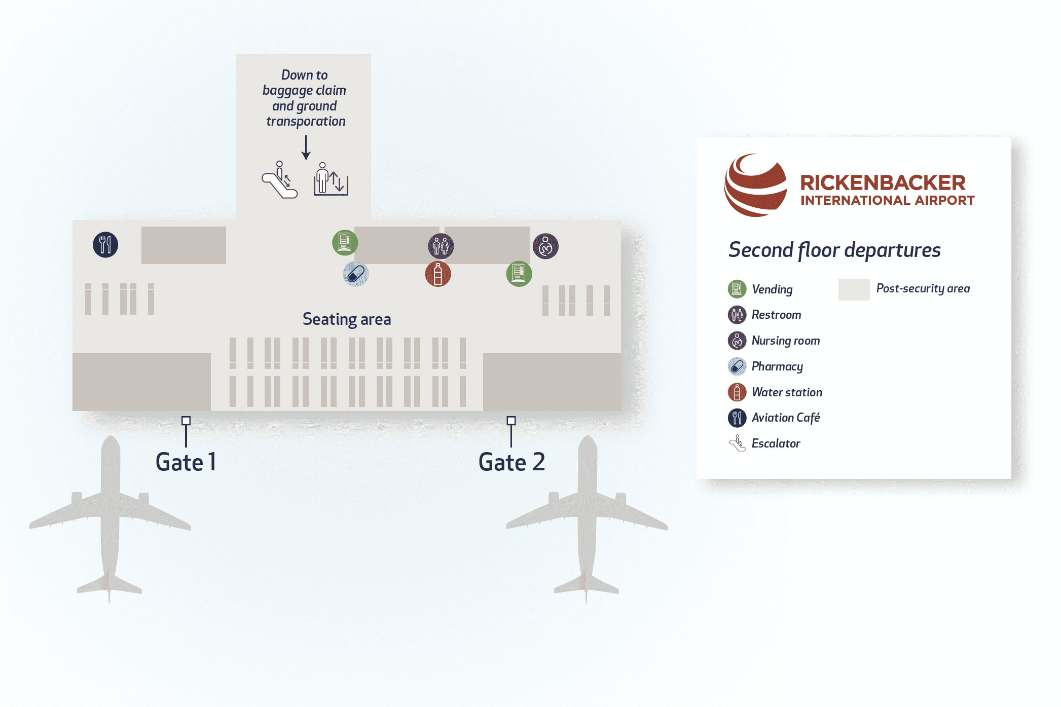 Rickenbacker International Airport (LCK) Terminal Map