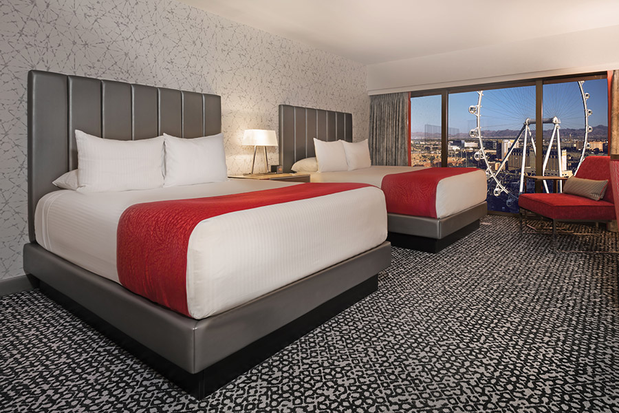 Flamingo Room with Two Queen Beds and High Roller View