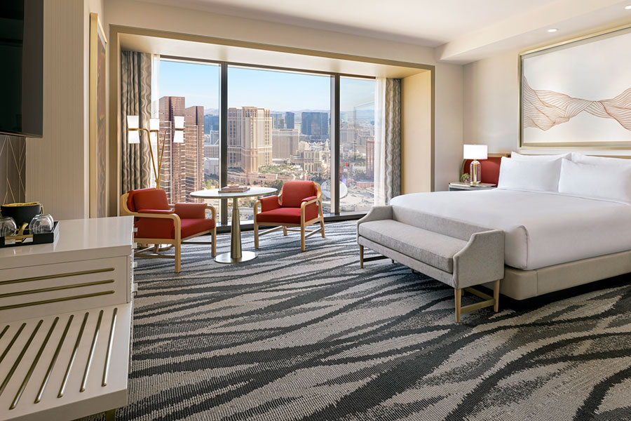 Room with King Bed and Strip View