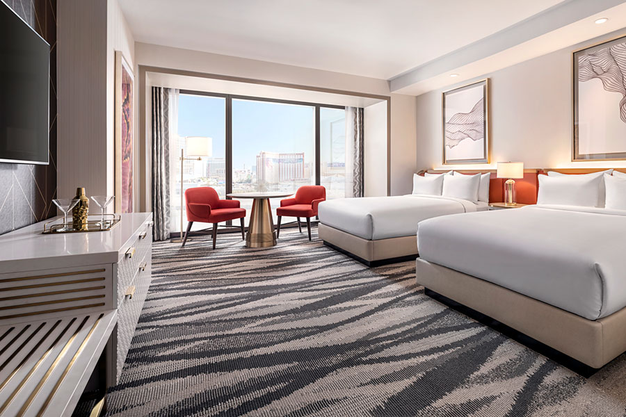 Room with Two Queen Beds and Strip View