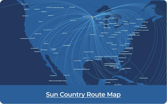 Sun Country Route Map